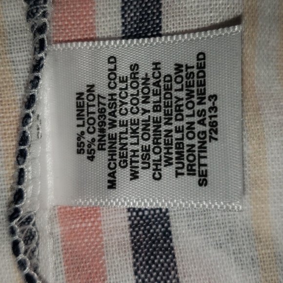 LIZ Claiborne Sleeveless Striped Linen Organic City Resort Beach Dress - Women's - Picture 7 of 7